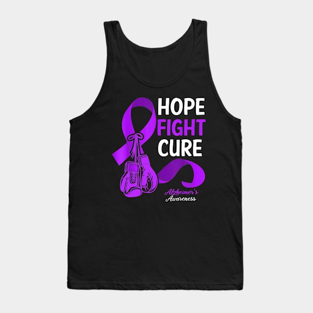 Hope Fight Cure Purple Ribbon Alzheimer's Awareness Tank Top by jordanfaulkner02